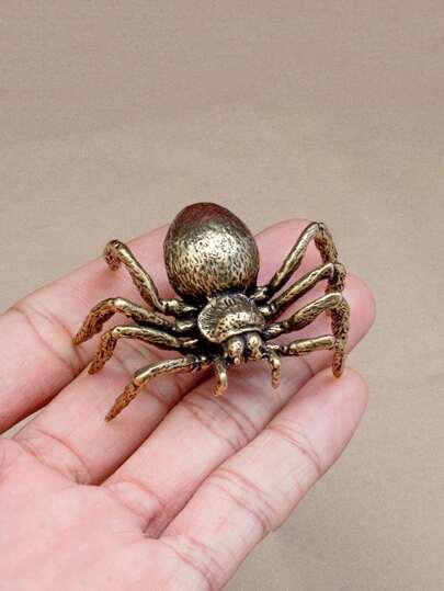 1pc Fierce Animal Alloy Tea Pet Figurine, Spider/Bee/Crab/Elephant, Crocodile, Lion, Desk Decoration Collectible, Gift For Boyfriend, Father, Small Present, Home Decor Back To School