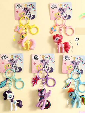 1件装小马宝莉可爱暮光闪闪、云宝黛西、碧琪、柔柔、珍奇派对装饰吊坠，适合作为节日礼物、日常通勤、各种场合的装饰品，可挂在背包、钥匙扣、手提包、零钱包上。