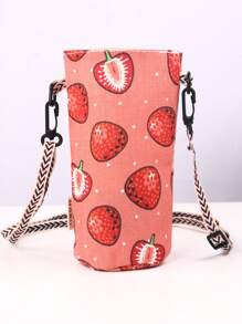1pc Portable Insulated Drink Cup Bag Carrier, Crossbody Sleeve Holder - Multicolor - View 10