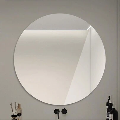 1 件亚克力镜，浴室镜化妆镜，牢不可破，自粘，即剥即贴，无需安装。墙面装饰镜，方形镜，圆形镜，心形镜，牢不可破，防水材料，自粘，即剥即贴，墙面装饰镜。卧室梳妆镜，浴室镜，办公室，适用于各种墙面，适用于各种环境，家庭帮手。