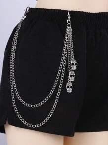 Men's And Women's Waist Accessories Hip Hop Punk Metal Rivets Stage Show Multi-Layer Waist Chain Dress Up Jeans Accessories Suitable For Teen Summer Casual Outdoor Athletic Or Vacation Travel Or Graduation Gifts Or Birthday Dress Accessories Or Daily Wear