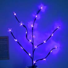 1 pieza Luces en forma de rama multicolor moradas, azules, amarillas y blancas, luces en forma de luna, luces simuladas de rama, luces de decoración de macetas, luces de ambiente, luces de decoración de habitaciones, luces de ambiente de alféizar, regalos de fiesta y vacaciones, guirnaldas de luces de colores, guirnaldas de luces como regalo de vacaciones para padres, abuelos, novias y novios - Multicolor - Ver 10