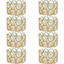 1/4/8/10/12/24 piezas Portavelas decorativos de cristal dorados/plateados de 1.6 pulgadas de altura, aptos para ceremonia de boda, centro de mesa para comedor, Navidad, regalos de Año Nuevo