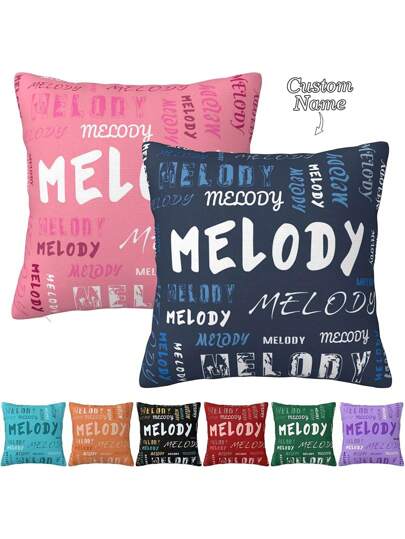 1pc Customized Name Printing Soft Pillowcase, Personalized Name Background Color Decorative Cushion Cover, Suitable For Christmas, Valentine's Day, Father's Day, Mother's Day, Wedding, Holiday, All Seasons, Couple Room Decor, Customize Your Own Pillow Case, Gift For Loved Ones, No Pillow Insert,Durable,Breathable,Lightweight,Washable,Cute,Love,Warm,Soft,Comfortable,Simple,Custom,Personalized,Unique,Him,Her,Boyfriend,Girlfriend,Dad,Mom,Family,Friends,Bed,Car,Bedroom,Tea Room,Living Room,Sofa