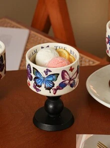 1pc 220ml Vintage Dessert Cup Glass Pudding Ice Cream Cup Retro Cocktail Glass Tableware Home Kitchen Accessories Glass Mug - 1pc - View 3