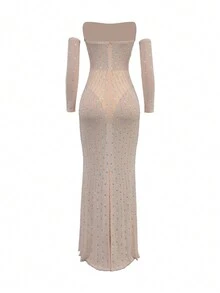 Vestidos de graduación con cristales de diamantes, sin tirantes, de tul transparente, vestidos de dos piezas elegantes para bodas, fiestas de cumpleaños