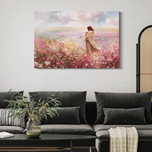 1pc Framed Canvas Poster, Jesus Lamb Wall Art Canvas Paintings, Ideal Gift For Bedroom Living Room Corridor, Wall Art, Room Decoration - 彩色 - 查看 4