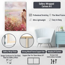 1pc Framed Canvas Poster, Jesus Lamb Wall Art Canvas Paintings, Ideal Gift For Bedroom Living Room Corridor, Wall Art, Room Decoration - 彩色 - 查看 6