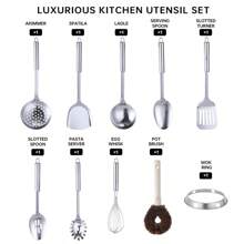 TIROTO 12.6" Carbon Steel Wok-11Pcs Woks & Stir Fry Pans Wok Pan With Lid, No Chemical Coated Chinese Wok With 10 Cookware Accessories, Flat Bottom Wok For Electric, Induction,Gas Stoves - 12.6 Inch - 查看 4