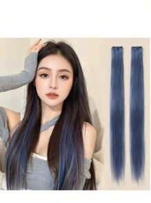 1pc Clip-In Hair Extensions Gradient Color Wig, Natural Looking Wig Piece Suitable For Long Hair (Valentine's Day Gift) - Multicolor - View 1