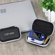 Estuche de almacenamiento para oxímetro, caja multifuncional para almacenar oxímetro de pulso, bolsa de transporte para oxímetro de dedo, bolsa de almacenamiento para monitor de saturación de oxígeno en sangre, bolsa con cremallera