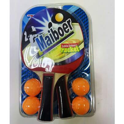 Set aus 4 Bällen & 2 Schlägern, doppelfarbige, doppelseitige Tischtennisschläger für Anfänger & Tischtennisbegeisterte