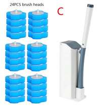 Spazzola per wc monouso con agente detergente integrato, set di spazzola per wc montata a parete, adatta per ciotole del wc, senza zone d'ombra, decorazione bagno estiva