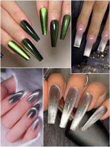 Beautizon Nailartlab 1 件/2 件 4 合 1 强力猫眼凝胶指甲磁铁，多功能 UV 凝胶抛光花朵美甲工具磁性棒适用于家庭沙龙美甲 DIY、美甲用品、美甲工具、美甲工具、返校、指甲、按压指甲的美甲工具、美甲修脚工具