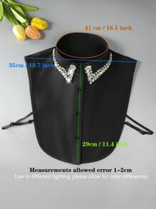 1 pièce col détachable de luxe haute qualité avec strass brillants, accessoire de mode élégant et polyvalent pour blouse, convient pour le printemps, l'été, l'automne et l'hiver