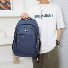 Mochila simples de grande capacidade, 1 unidade, 47 * 32 * 15 cm, mochila casual para computador de negócios, mesmo estilo para homens e mulheres, bolsa de viagem de negócios simples e elegante, bolsa de estudante leve e à prova d'água