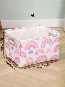 1pc Rainbow Foldable Fabric Bins,Multi-Color Organizers Decorative,Utility Organizing Baskets For Shelves Closet,Room,Home Storage.,Organiser,Organizer,Makeup Organizer,Travel,Room Decor,Room,Rattan Basket,Baskets For Gifts,Black Baskets,Basket,Storage Basket,Storage Box