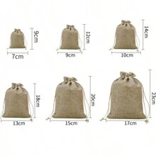 20 件，6 种尺寸，20 种颜色，黄麻粗麻布礼品袋，可重复使用的储物袋珠宝袋化妆包带拉绳，适用于珠宝、化妆品、工艺品、派对、婚礼、圣诞节、亚麻包装袋、圣诞节情人节 - 彩色 - 查看 12