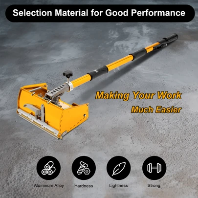 kangten 9.8" Wall Finishing Plastering Whitewash Flat Box Practical Drywall Taping Tool With 40''-64'' Extendable Handle