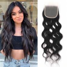 4x4 Natural Wave Transparent HD Lace Closure Human Hair Closure Invisible Lace Human Hair Frontal Closure Human Hair Extensions Pre Plucked Natural Black 22inch Soft