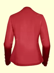 Veste longue manches avec bouton décoratif, couleur unie, style mode grande taille pour femme, printemps et automne