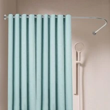 Eatssode Barra de cortina de ducha ajustable de 72-95 x 90-130 cm, barra de cortina de ducha de acero inoxidable para baño y bañera, decoración del hogar y accesorios de baño, de vuelta a la escuela, decoración de otoño