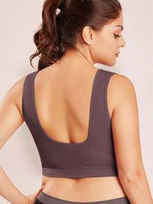 1 pièce Soutien-gorge de sport grande taille, coussinets amovibles, ultra-fin, sans coutures, convenant aux personnes en surpoids et obèses