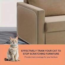 10 Pieces Of Cat Scratch Protective Tape - Transparent Double-Sided Furniture Protection Sticker, Suitable For Sofas And Lounge Chairs, Durable PVC Pet Scratch Resistant Sticker