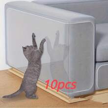 10 Pieces Of Cat Scratch Protective Tape - Transparent Double-Sided Furniture Protection Sticker, Suitable For Sofas And Lounge Chairs, Durable PVC Pet Scratch Resistant Sticker