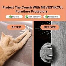 10 Pieces Of Cat Scratch Protective Tape - Transparent Double-Sided Furniture Protection Sticker, Suitable For Sofas And Lounge Chairs, Durable PVC Pet Scratch Resistant Sticker