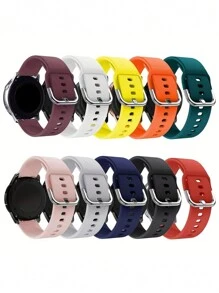 10pcs/Set 20mm 22mm Silicone Watch Bands Compatible With Samsung Galaxy Watch Active 2 Bands 40mm 44mm/Active 40mm Compatible With Galaxy Watch 3 41mm Compatible With Galaxy Watch 42mm/Gear S2 Compatible With Galaxy Watch 4 Watch Bands Compatible With Galaxy Watch 3 45mm Band Compatible With Galaxy Watch 46mm/Gear S3 Frontier Wristband Compatible With Men Women Compatible With Amazfit Watch