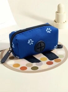 Porta sacchetti per deiezioni canine per guinzaglio, dispenser di sacchetti per rifiuti dei cani in tessuto morbido, porta sacchetti igienici per cuccioli, piccola borsa con cerniera per cani