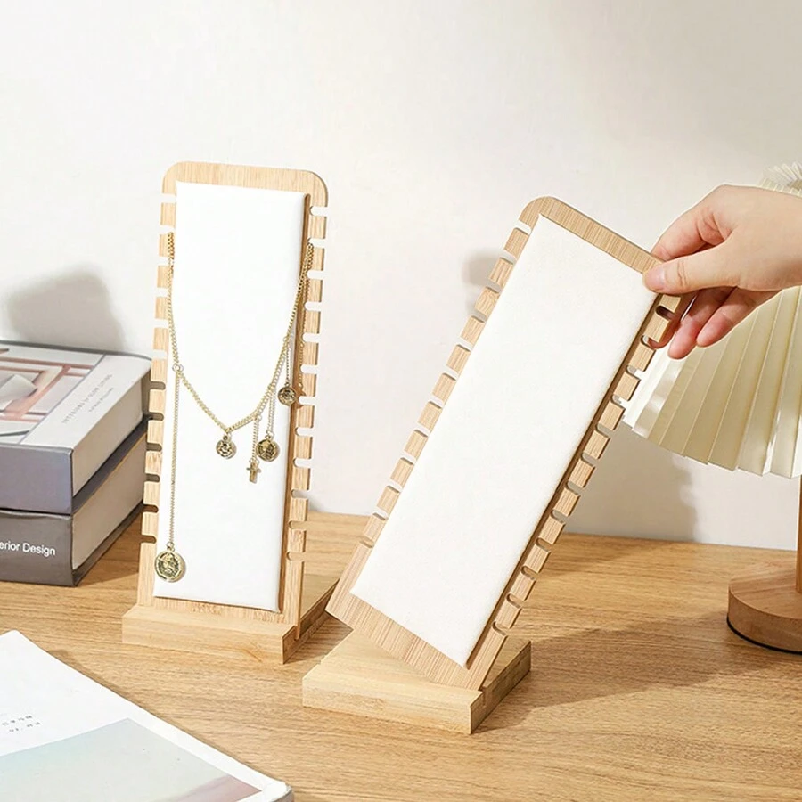 1pc Creative Bamboo Necklace Display Stand,Fashionable Jewelry Organizer - White - View 1