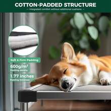 TitanNest Padded Dog Bed For Crate, Chew-Proof Elevated Cot For Indoor/Outdoor/Camping Use, Durable & Washable Pet - Xám - Xem 4