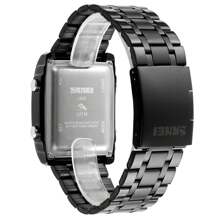 Skmei Montre-bracelet en acier inoxydable pour hommes Skmei 1868, résistante à l'eau 3 ATM, montre numérique en alliage