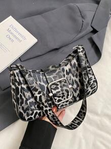 甜美酷炫豹纹时尚女士斜挎包，小众设计高端腋下包 - 彩色 - 查看 13