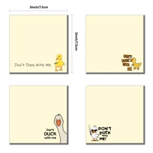 4包3x3英寸50张可爱小鸭图案便签纸，办公用品，适用于学校、办公室、家庭，学生和教师礼物，返校必备 - A - 查看 11