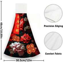 1/2pcs Chinese New Year Spring Festival Hand Towels And Dishclothes Sets Dish Tea Home Decor Accessories Fall Winter Cute House Decorative Apartment Must Have Housewarming New Home Gift Idea For Women Men Mom Mother Grandma Wife Christmas Eve Gift