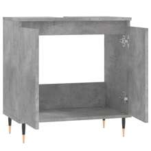 Élégant cabinet de salle de bain en bois d'ingénierie gris de 50 cm, solution de rangement pour espaces modernes. Décoration de salle de bain de la maison, organisateur de maquillage d'été, retour à l'école