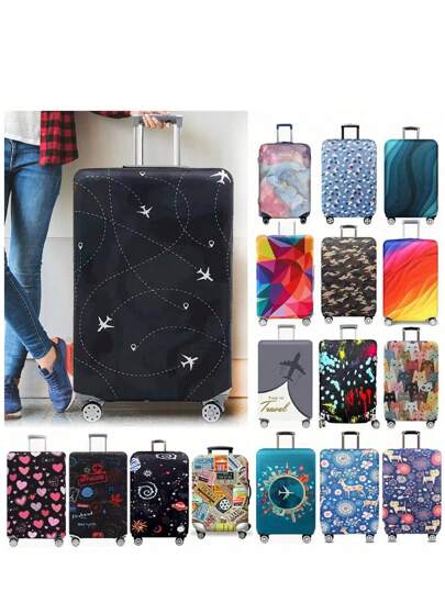 Fundas para maletas de 18-32 pulgadas, protector resistente a los arañazos con bolsillo de almacenamiento, cubierta protectora lavable y elástica contra el polvo, perfecta para accesorios de viaje al aire libre, vacaciones, accesorios de viaje, suministros de equipaje, artículos escolares para estudiantes que regresan a la escuela