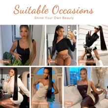 Ponytail Extensions Drawstring Long Straight Fake Pony Tail Natural Soft Clip In Hair Extension Synthetic Heat Resistant Hairpiece 32 Inch 165 Gram Black, 1B - Black - View 6