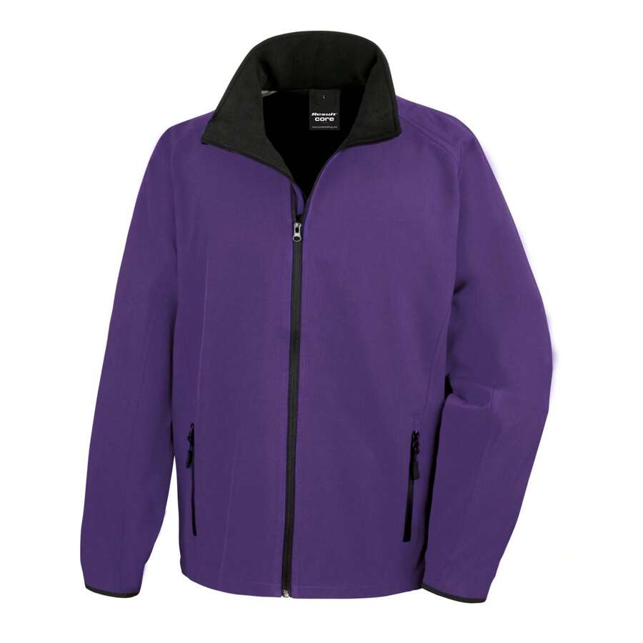 Result Mens Printable Soft S Jacket (Purple/Black) - 280gsm 100% Polyester - Purple - View 1