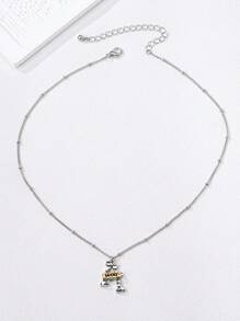 1 Pc Stylish Letter Design Personalized Necklace, Elegant Gift For Women On Dates, Parties, Holidays