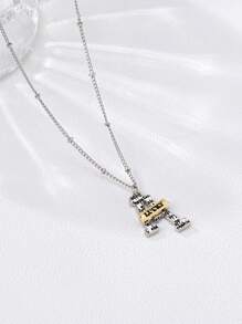 1 Pc Stylish Letter Design Personalized Necklace, Elegant Gift For Women On Dates, Parties, Holidays