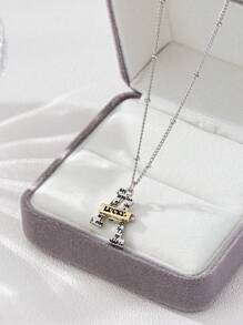 1 Pc Stylish Letter Design Personalized Necklace, Elegant Gift For Women On Dates, Parties, Holidays