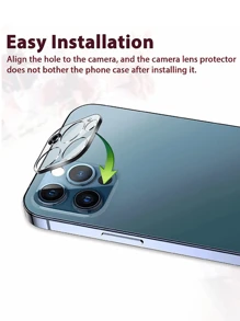 适用于 11/12/13/14/15/16/17 Pro Max/12/Mini 的后置镜头玻璃保护膜，防水防震防摔防刮花防指纹全覆盖 - 無色 - 查看 4