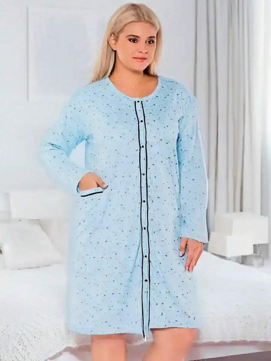 Royalfashion Dames Nachthemd Met Print PLUS SIZE