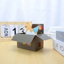 1 张有趣的 3D 弹出式贺卡，带有柯基犬设计、信封和留言卡、小型企业用品、手工纸雕塑卡、卡通卡片、派对装饰礼物、派对用品
