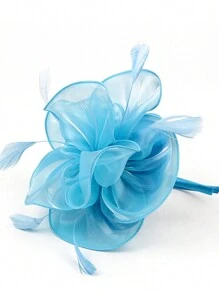 1pc Fascinators Hat Tea Party Headwear Ribbons Feathers On A Headband And A Clip For Girls And Women Halloween