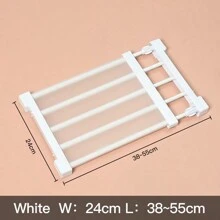 Expandable Multi-Layer Shelf Divider, Kitchen Cabinet Organizer, Bathroom Storage Rack Suitable For Wardrobe, Cabinet, Kitchen, Bathroom, Shoe Cabinet - White - View 3